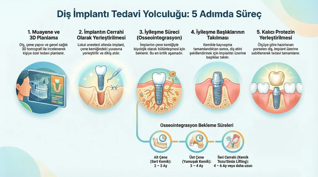 İmplant Tedavisi Sürecinde Bulunan Aşamalar